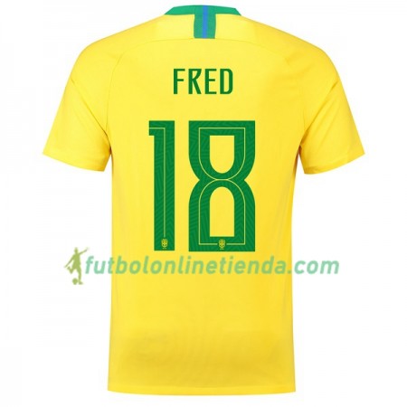 Camiseta Brasil Fred 18 Primera Mundial 2018